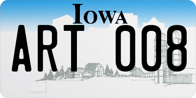 IA license plate ART008