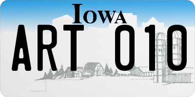IA license plate ART010