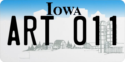 IA license plate ART011