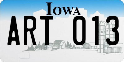 IA license plate ART013
