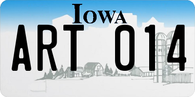 IA license plate ART014