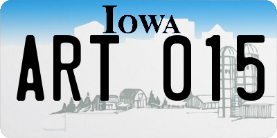 IA license plate ART015
