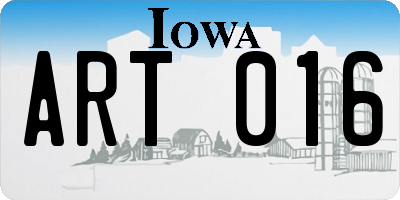 IA license plate ART016