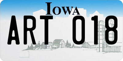 IA license plate ART018