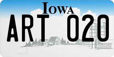 IA license plate ART020