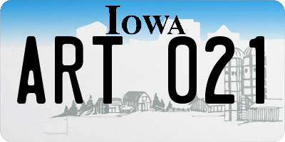 IA license plate ART021