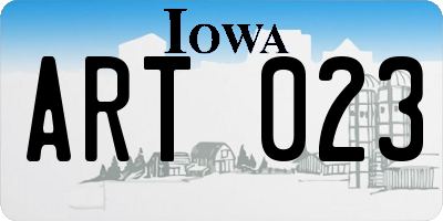 IA license plate ART023