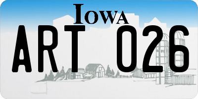 IA license plate ART026