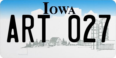 IA license plate ART027