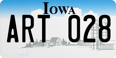 IA license plate ART028