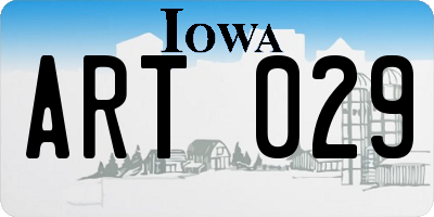 IA license plate ART029