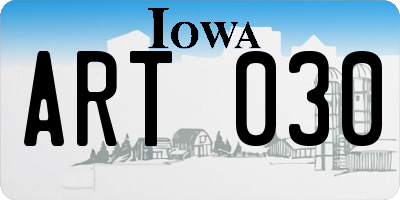 IA license plate ART030