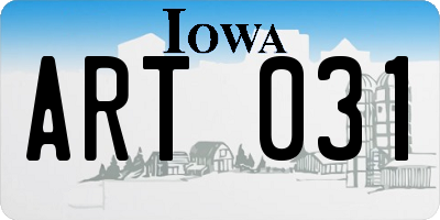 IA license plate ART031