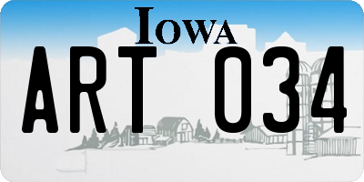 IA license plate ART034