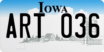 IA license plate ART036