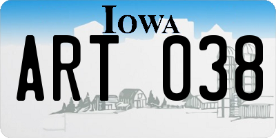 IA license plate ART038