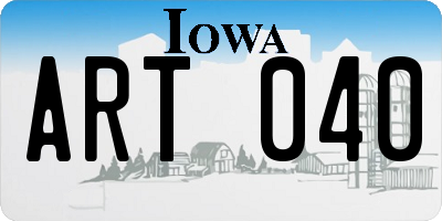 IA license plate ART040