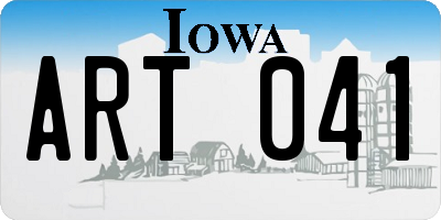 IA license plate ART041