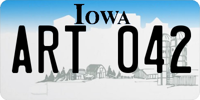 IA license plate ART042
