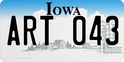 IA license plate ART043