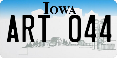 IA license plate ART044