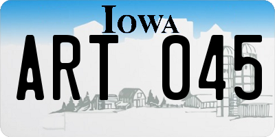 IA license plate ART045