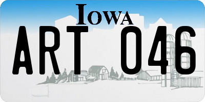 IA license plate ART046