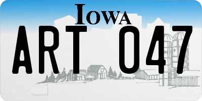 IA license plate ART047