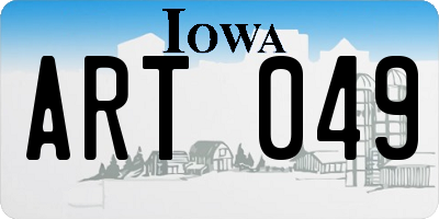 IA license plate ART049