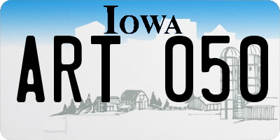IA license plate ART050