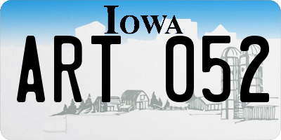 IA license plate ART052