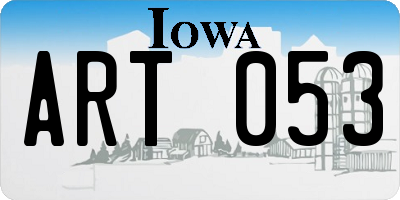 IA license plate ART053