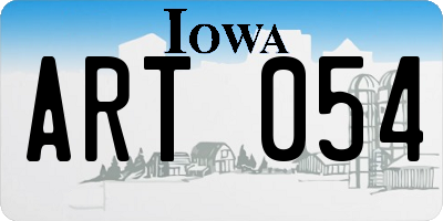 IA license plate ART054