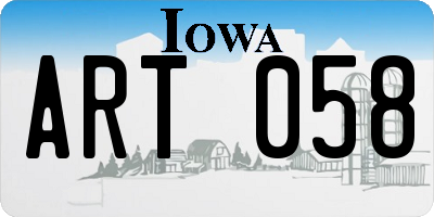 IA license plate ART058