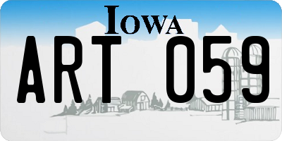 IA license plate ART059