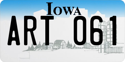 IA license plate ART061