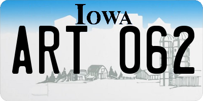 IA license plate ART062