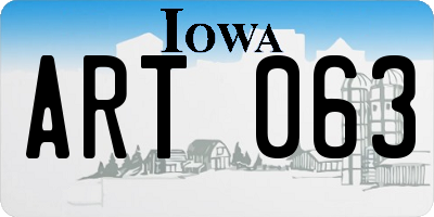 IA license plate ART063