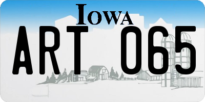 IA license plate ART065