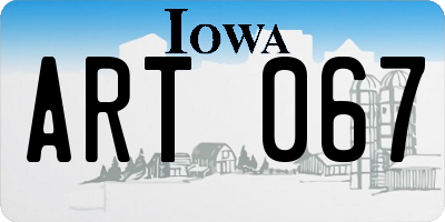 IA license plate ART067