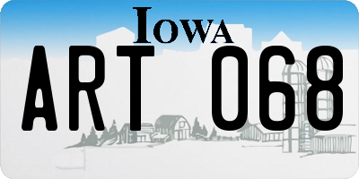 IA license plate ART068