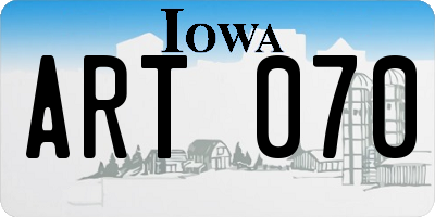 IA license plate ART070