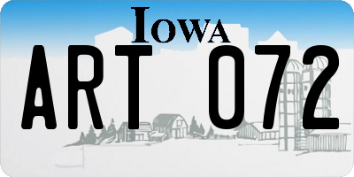 IA license plate ART072