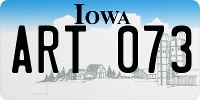 IA license plate ART073