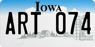 IA license plate ART074
