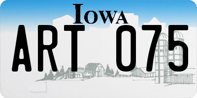 IA license plate ART075