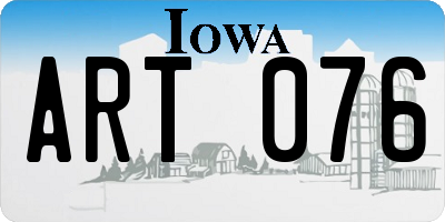 IA license plate ART076