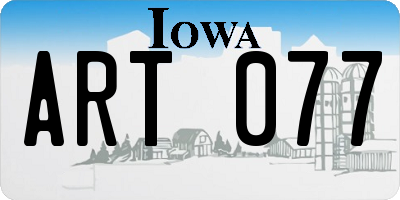IA license plate ART077