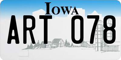 IA license plate ART078