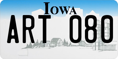 IA license plate ART080